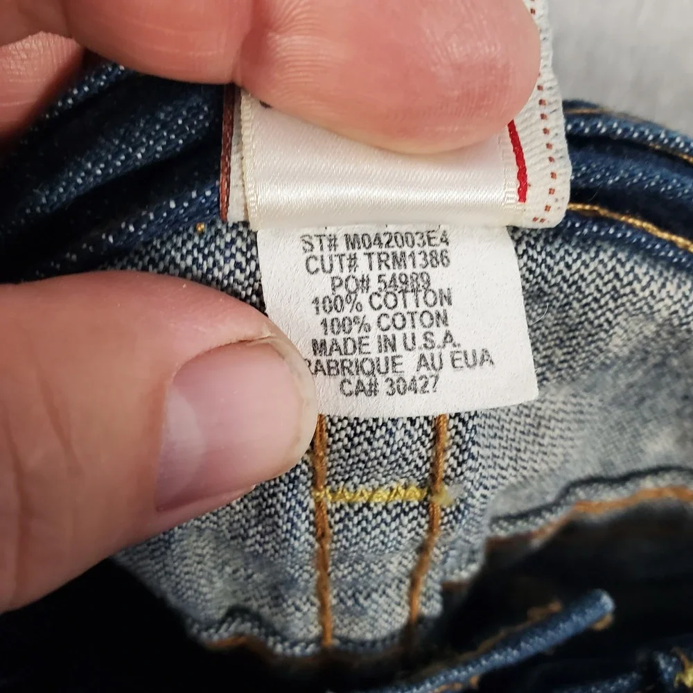 True Religion Billy Jeans Motor Psycho MD Wash Bootcut Distressed Mens 36x35